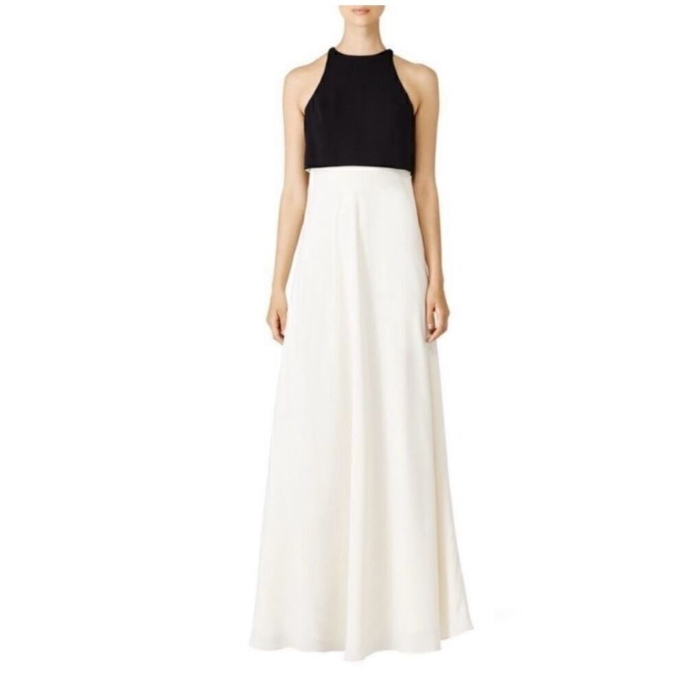 VTG LORD & TAYLOR | JILL STUART | black & off white open back gown NWT Size 2